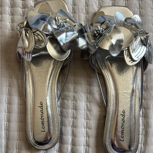 Metallic Silver Women's Sandals